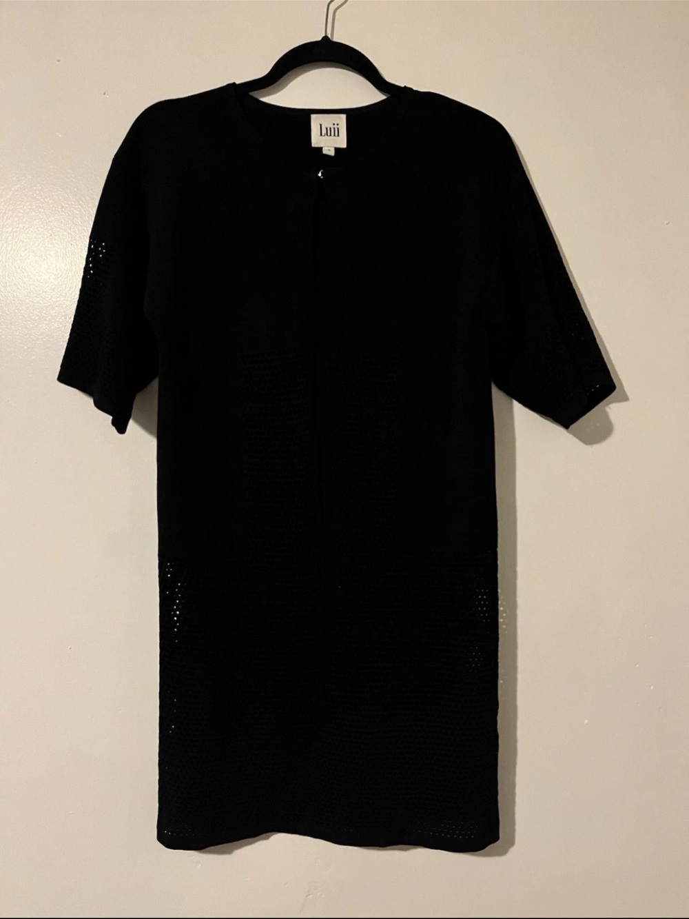 Luii Black Short Sleeve Knit Cardigan Top